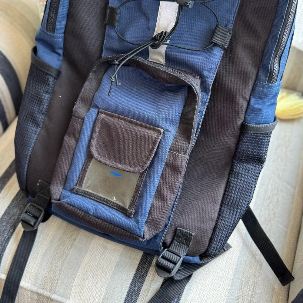 Yak Pak Blue and Black Backpack with Yellow Details